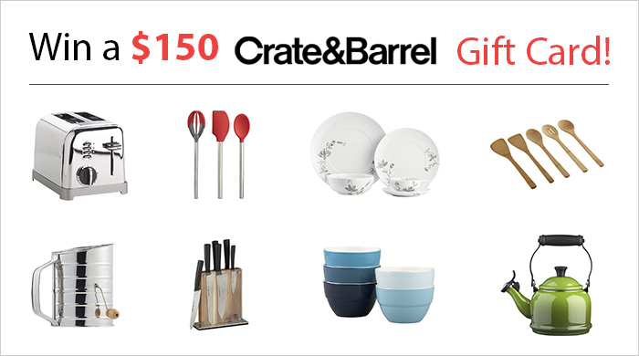 Win a $100 Crate & Barrel Gift Card!